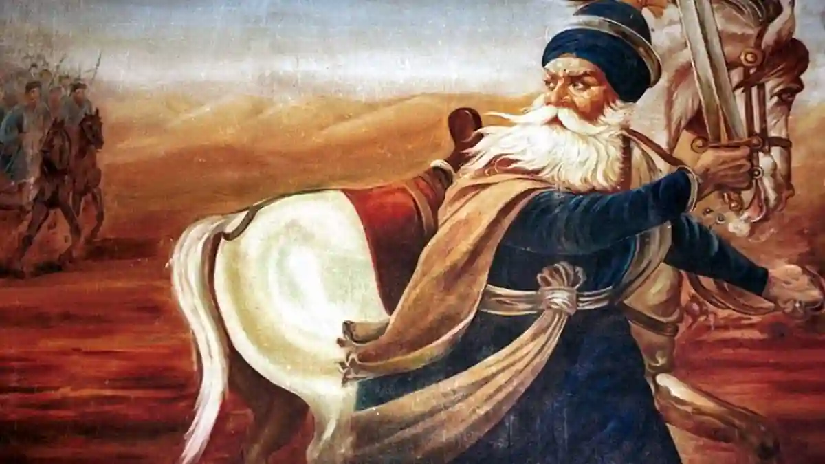 Baba Deep Singh Ji painting – ਬਾਬਾ ਦੀਪ ਸਿੰਘ ਜੀ ਦੀ ਜੰਗੀ ਚਿੱਤਰਕਾਰੀ।