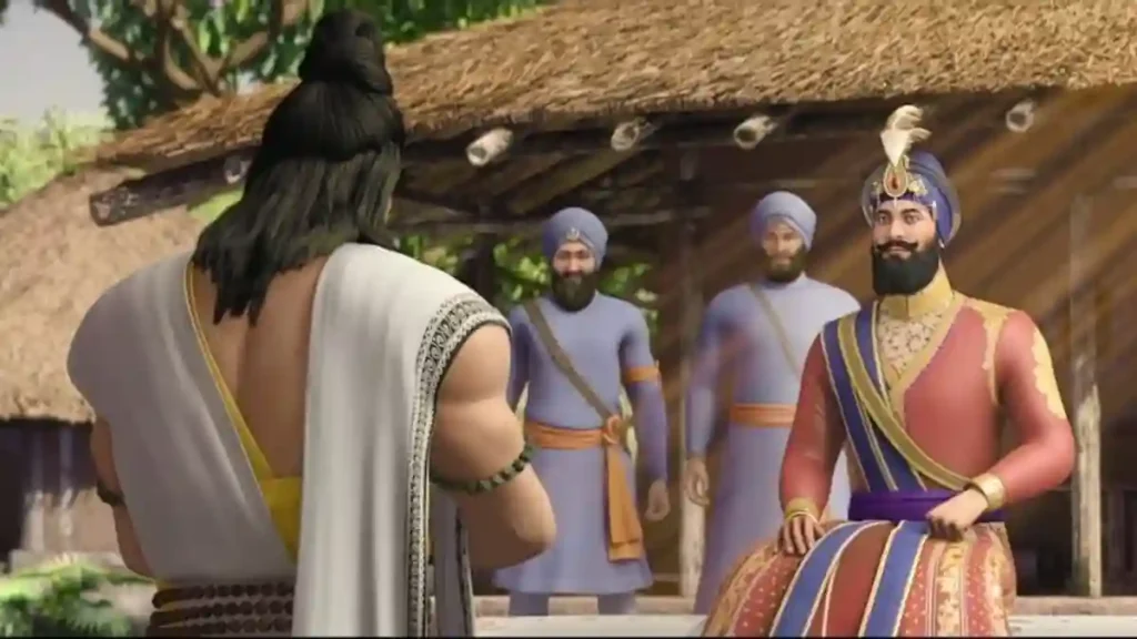 Guru Gobind Singh Ji with Banda Singh Bahadur.