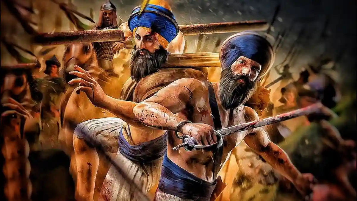 Bhai Garja Singh & Bhai Botta Singh: ਆਖ਼ਰੀ ਲੜਾਈ – ਜੰਗ ਵਿੱਚ ਸ਼ਹੀਦੀ ਦੀ ਤਸਵੀਰ।