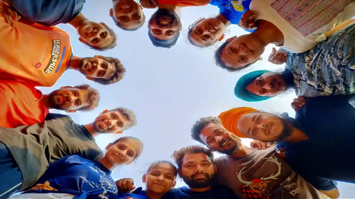 Rural Punjabi youth standing in group