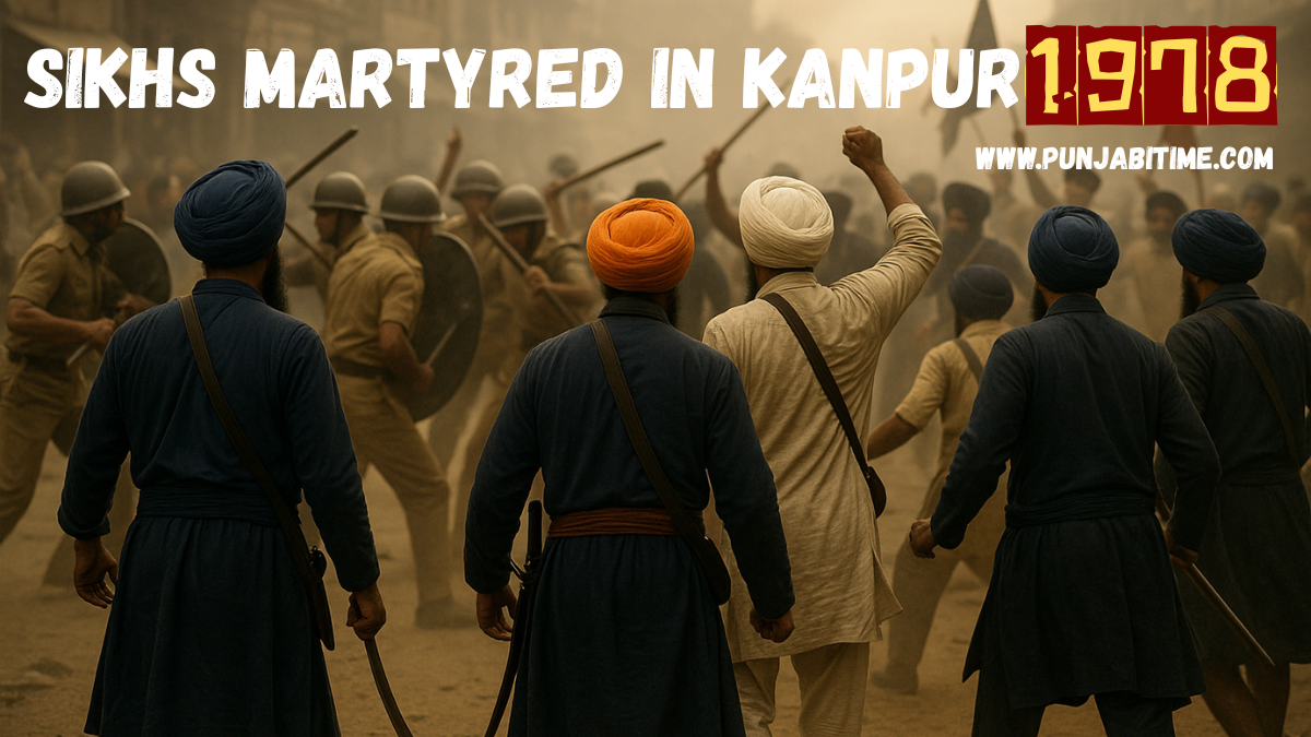 1978 Sikh protesters marching in Kanpur